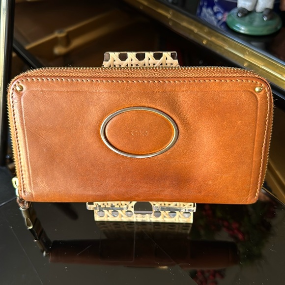 CHLOE preowned brown leather long wallet! - Picture 1 of 8